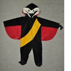 Baby Vampire Halloween Costume 3/6 mths 1 Piece Hooded Footed Fleece Pram Boys